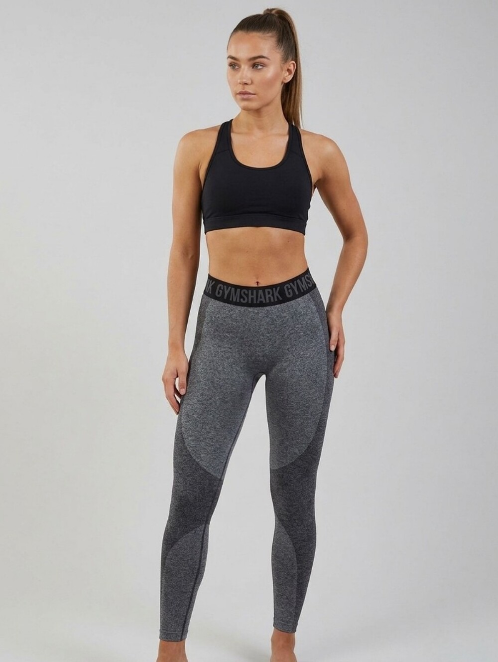 Gymshark Flex High-Waisted Seamless Leggings Charcoal Grey Marl - Size L